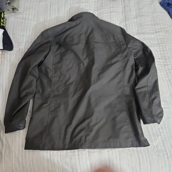 COLE HAAN LEATHER COLLARED JACKET
